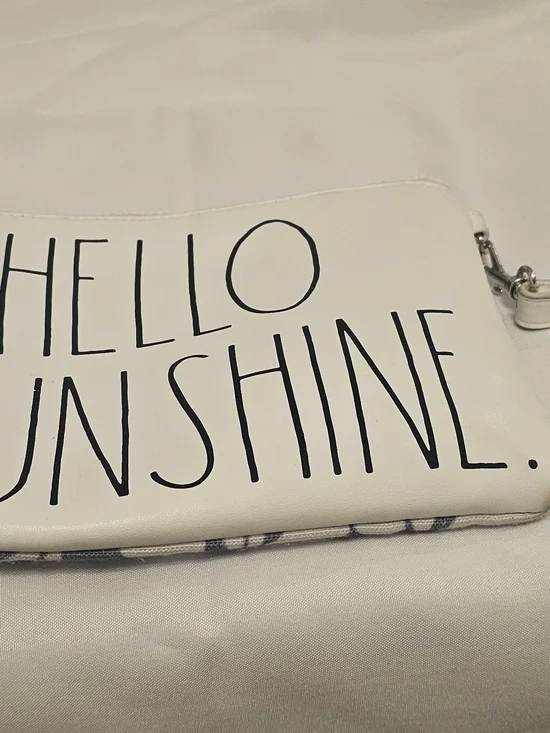 Rae Dunn White "HELLO SUNSHINE" Wristlet Clutch - Picture 1 of 5